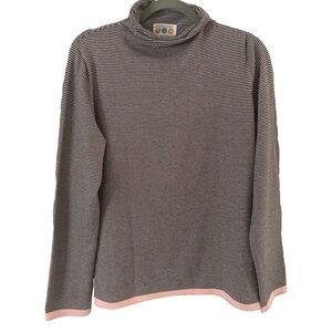 Title Nine Mock Neck‎ Striped Turtleneck Hiking Camping Outdoor Sweater Large